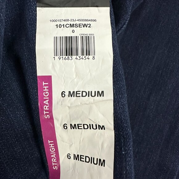 Lee Womens Mid Rise Straight Jeans Dark Wash Stretch Denim Size 6 Medium New - Picture 4 of 7